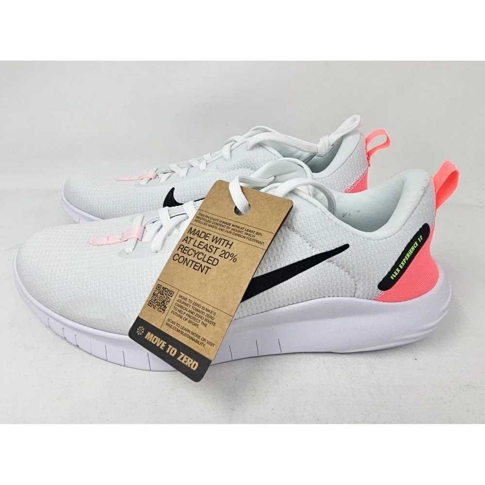 Nike Flex Experience RN 12 Sneakers Women's Sz 10M White/Pink DV0746 New w/Blem